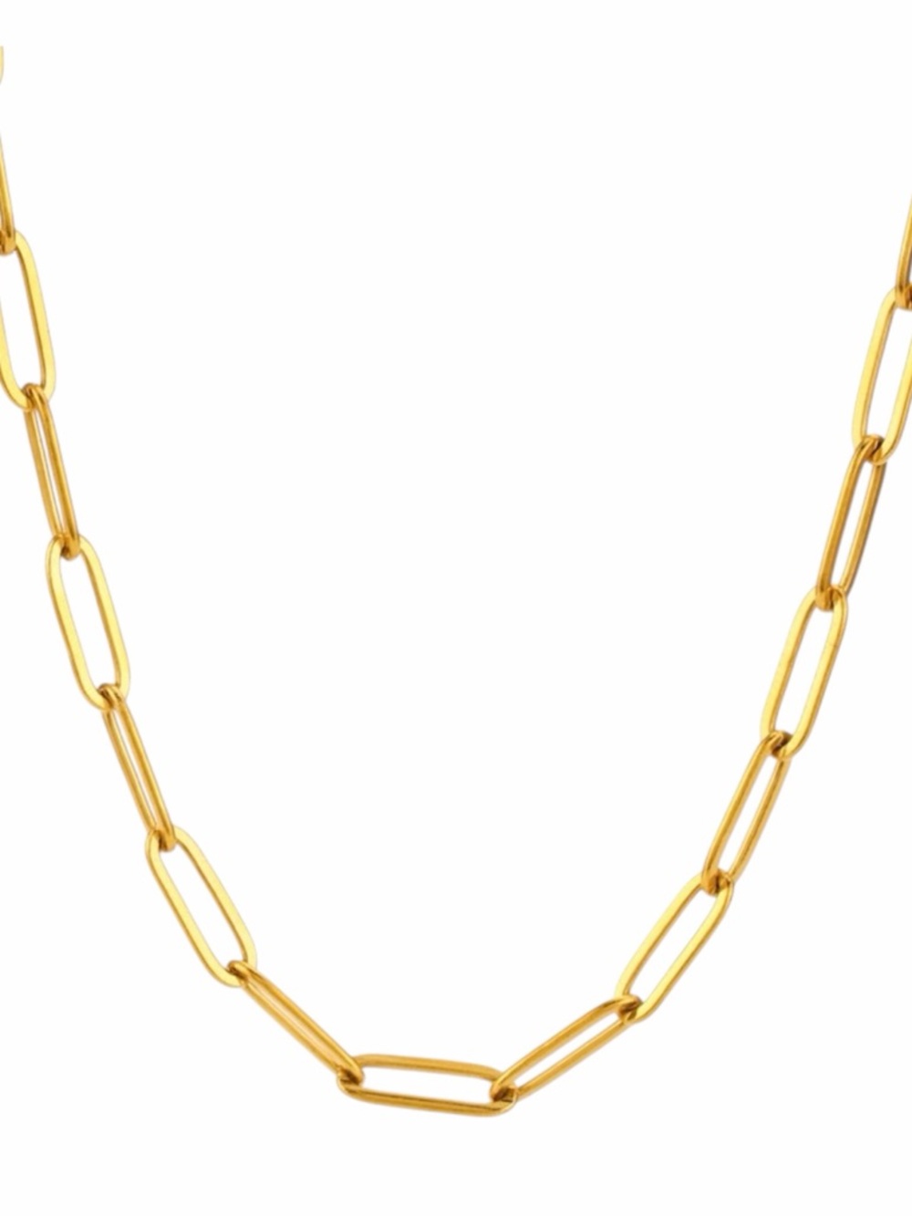 Paperclip Link Chain Necklace NWT 18KT Yellow Gold Plated